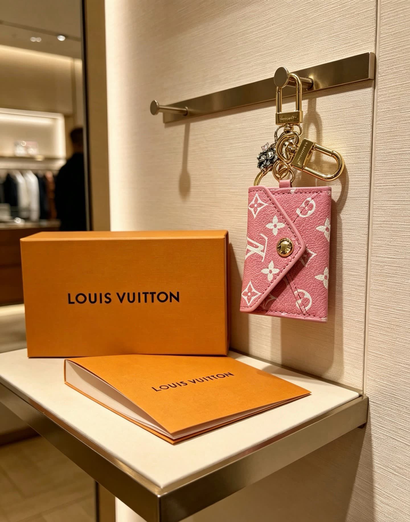Louis Vuitton Pink Monogram Envelope Keychain